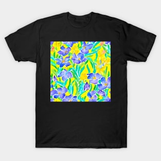 Field of wild irises watercolor T-Shirt